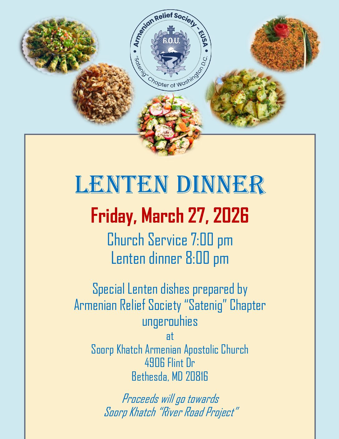 Lenten Service and Dinner at Soorp Khatch Church